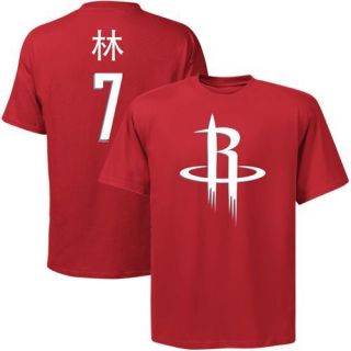 Majestic Jeremy Lin Houston Rockets Player Symbol T Shirt Red