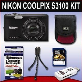 Nikon Coolpix S3100 Digital Camera (Black) 4GB Bundle