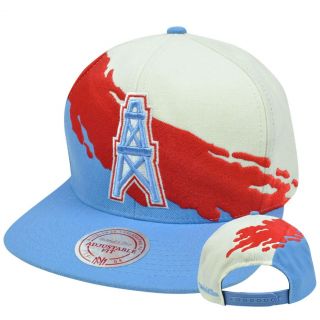  Mitchell & Ness NG83Z Paintbrush Wool Snapback Hat Cap Houston Oilers