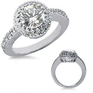 89 Ct.Diamond Engagement Ring with Sidestones Jewelry 