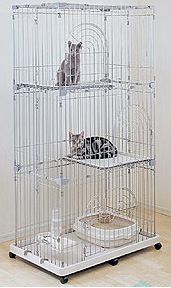  Wire Tower 3 Tier Animal Cage   Wire Cat Cage Pet Cage PEC 903 Silver