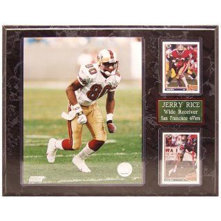 NFL 49ers Jerry Rice 12 by 15 Two Card Plaque Sports