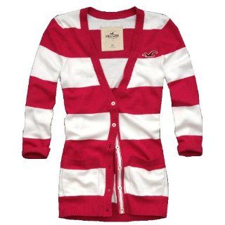 Hollister Womens Striped Cardigan Sweater (Small, Pink