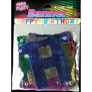 Omni Party Happy Bday Foil Linked Banner (6 Pack) Health