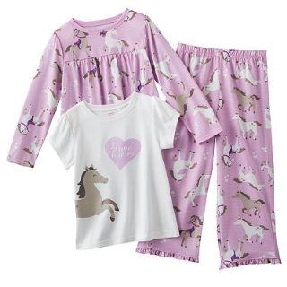 Carters Girls 3 Piece I Love Horses Pajama Set (14