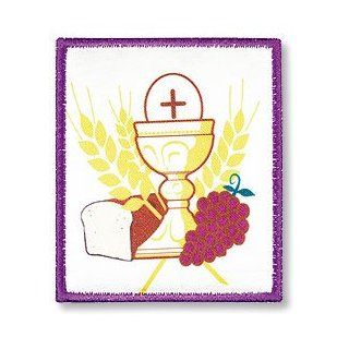 New Catholic Christian Chalice and Grapes Iron on Applique