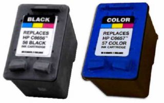 HP 56 C6656 Black and HP 57 C6657 Color Inkjet Printer Combo Refurb