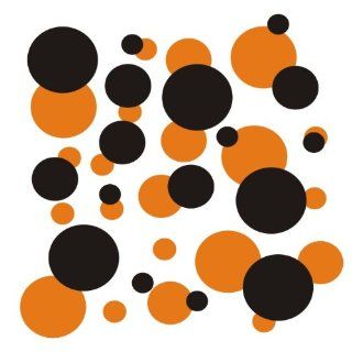 set of 106 Orange and Black polka dots Vinyl wall