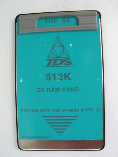 TDS 512K GX RAM Card for HP 48GX Calculator