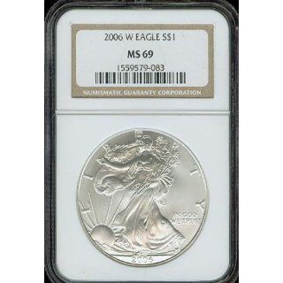 2006 W Silver Eagle NGC MS69 Burnished Planchet