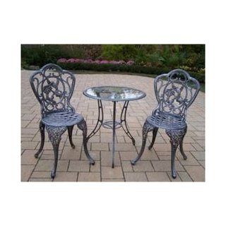 Oakland Living Hummingbird Bistro Set with Two Chairs