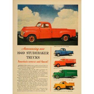 1948 Ad 1949 Red Studebaker Truck Pickup Van Dump Stake