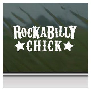 Rockabilly Chick White Sticker Car Vinyl Window Laptop
