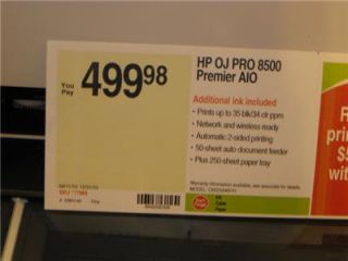 HP Officejet Pro 8500 Premier All in One Wireless Color Inkjet Printer