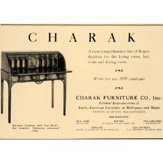 1930 Ad Charak Sheraton Tambour Roll Top Desk Furniture