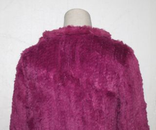 Fashion Real Knit Rabbit Fur Jackets Coat Warm Winter Overcoat Bust