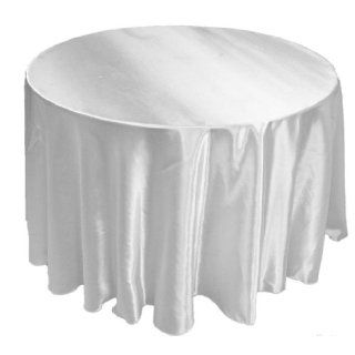 108 inch Round Satin White Tablecloth (10 Pack