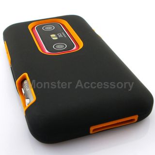 Luxmo Orange Double Layered Hard Case Cover HTC EVO 3D