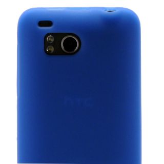 Blue Soft Skin Case Gel Rubber Cover HTC Thunderbolt