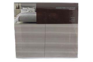 Hudson Park Collection New Deco Falls Taupe Jacquard 78x80x16 Bedskirt