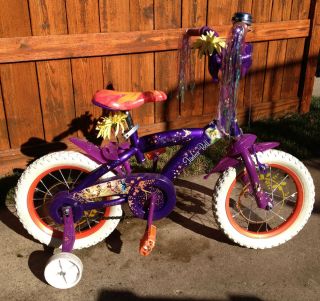 Huffy Tinker Bell Disney Fairies bike w trn wheels Xcellent Condition
