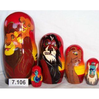   Russian Nesting Doll Lion King 5 Pc / 7 in #7.106 