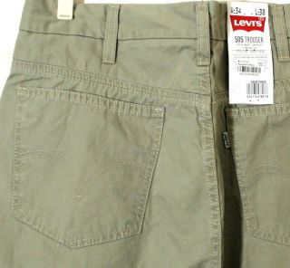 Mens Levis Jeans 505 Trousers Pants Timberwolf Green Khaki 34 30 05041