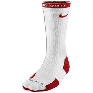 Nike Elite 2 Layer Basketball Crew Sock   Mens   White/Varsity Red