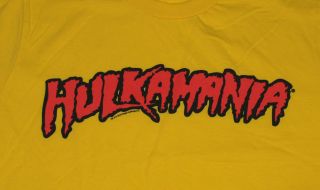 Hulkamania Hulk Hogan Pro Wrestling WWF Retro Yellow T Shirt Tee
