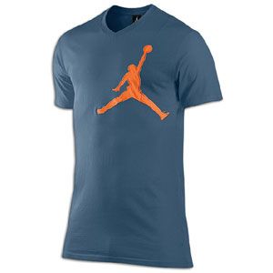 Jordan Graphic Jumpy V Neck T Shirt   Mens   Utility Blue/Mesa Orange