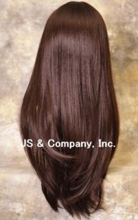 Limited Human Hair Blend Wig Long Straight Heat Safe Auburn Wig Color