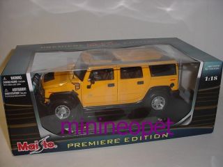 Maisto Hummer H2 SUV 1 18 Diecast Yellow