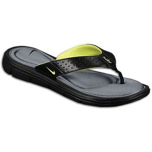 Nike Comfort Thong   Womens   Casual   Shoes   Black/White Lime/Cool