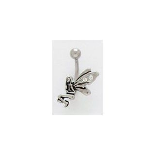 Cute Silver Jeweled Fairy Belly Button Ring Everything