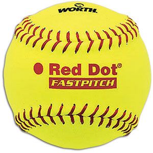 Worth Red Dot Leather .47 Core Yellow Softball   Softball   Sport