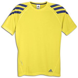 adidas Iconic Fat Stripes S/S T Shirt   Mens   Prime Yellow/Prime Ink