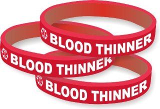 Pack of 3 Blood Thinner Silicone Medical Alert Bracelets