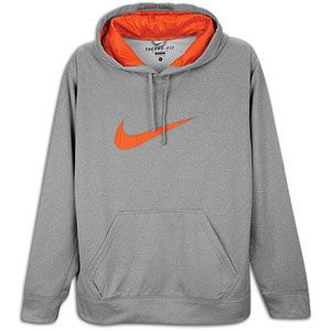 Nike KO Swoosh Logo Hoodie   Mens   Training   Clothing   Dk Grey
