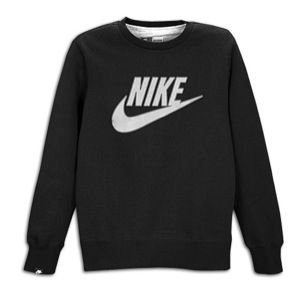 Nike Brushed Crew   Mens   Casual   Clothing   Black/Charcoal