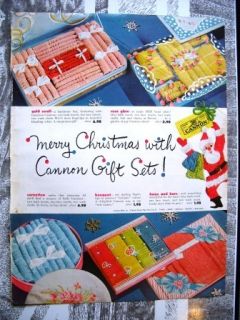 Vintage 1952 Cannon Towel Original Magazine Christmas Advertisement