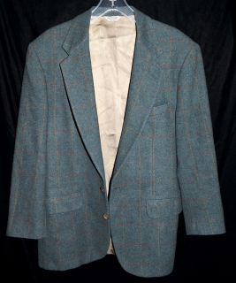 Hunt Valley Gentlemens Clothing Green Wool Plaid Wool Blazer Sport