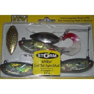 STORM WILDEYE CURL TAIL SPIN SHAD SPINNER 4  FISH LURE