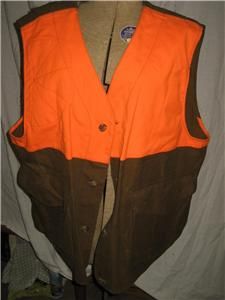 Filson Shelter Cloth Hunting Vest Pheasant GOOSE Deer Blaze Orange Sz
