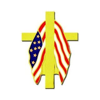 Flag Draped Cross Memorial Lapel Pin or Hat Pin