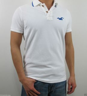 Hollister Mens Muscle Fit White Huntington Beach Polo Shirt by