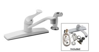 Huntington Brass Kitchen Faucet with Side Sprayer White Finish HB5720W