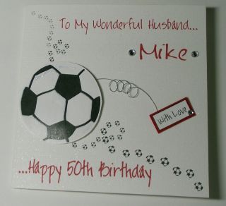 Handmade Football Birthday Card Husband Boyfriend Son etc New