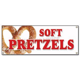 SOFT PRETZELS  Outdoor Vinyl Banner  pretzel stand cart