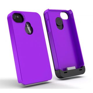  Hybrid Battery Case for iPhone 4 4S Black/Purple   boost battery life