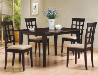 Hyde 7 Piece Espresso Dining Table and Wheat Back Chair Set by Coaster